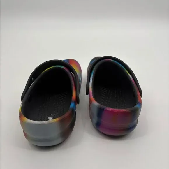 Crocs Work Clogs Shoes Men’s 8 Women’s 7 Bistro Graphic Tie Dye Slip Resistant - Picture 3 of 5